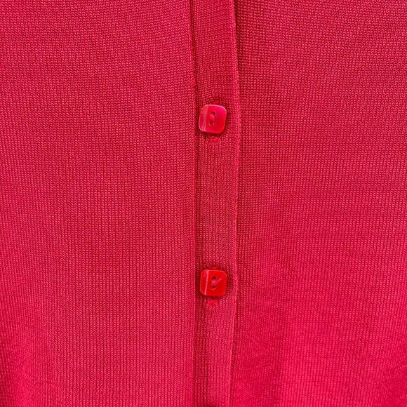 Worthington Women’s Red Knit Rayon Blend V-Neck Button Cardigan Sweater Large - Picture 4 of 12